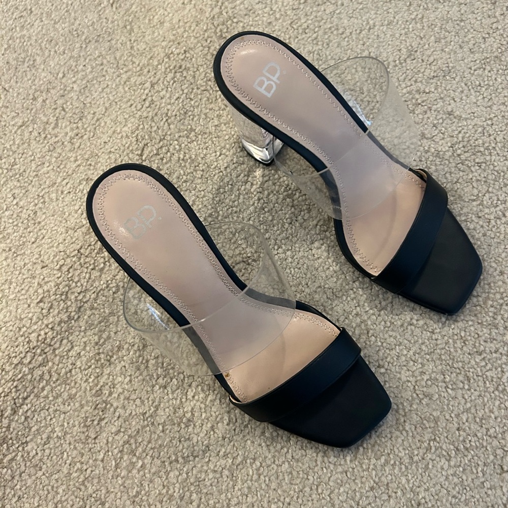 BP Black Sandals Minimalist Slingback Design